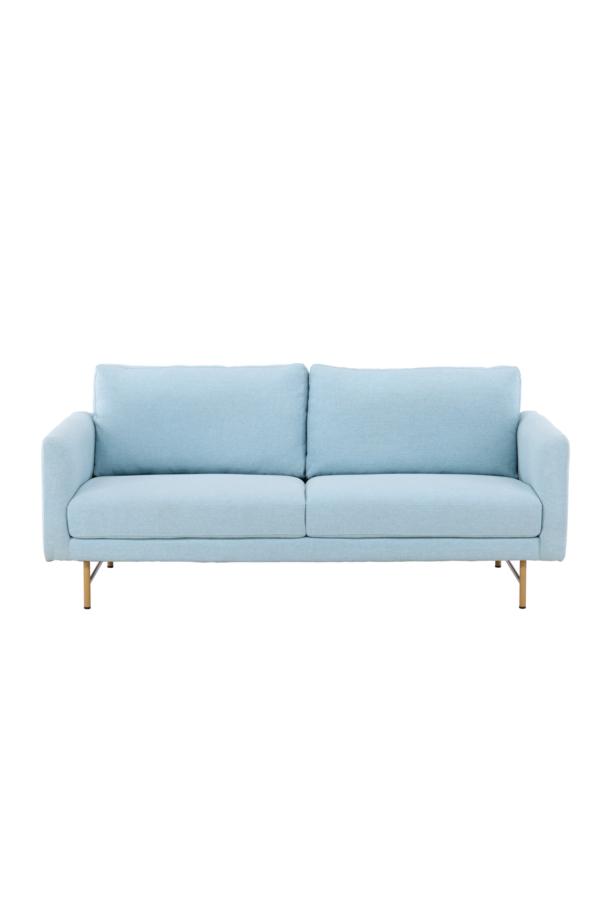 3-istuttava sohva Venture Home Sky, 198 cm, valkopestyt metallijalat, vaaleansininen