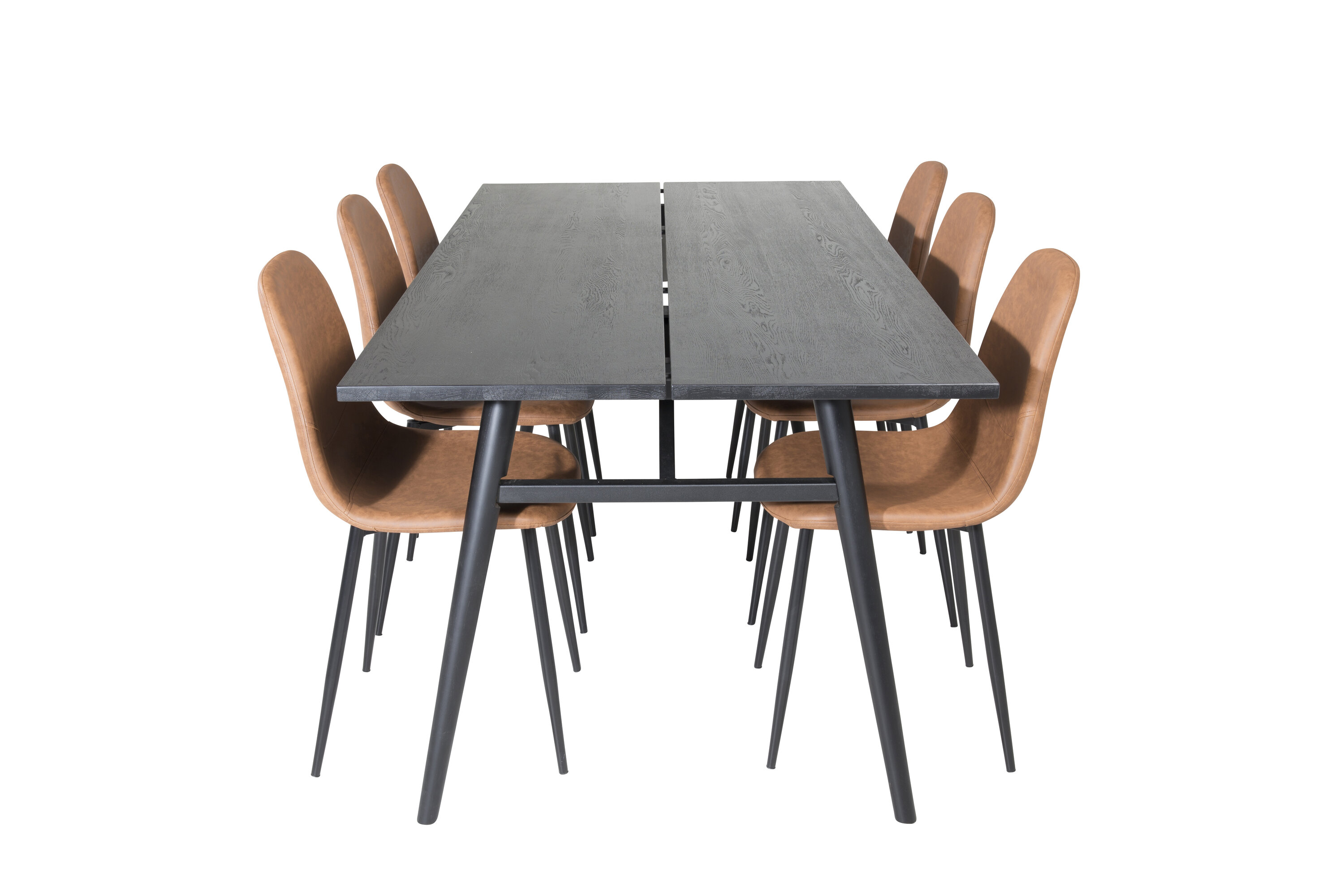 Ruokailuryhmä Venture Home Sleek/Polar, 195x95cm pöytä + 6 tuolia musta/ruskea