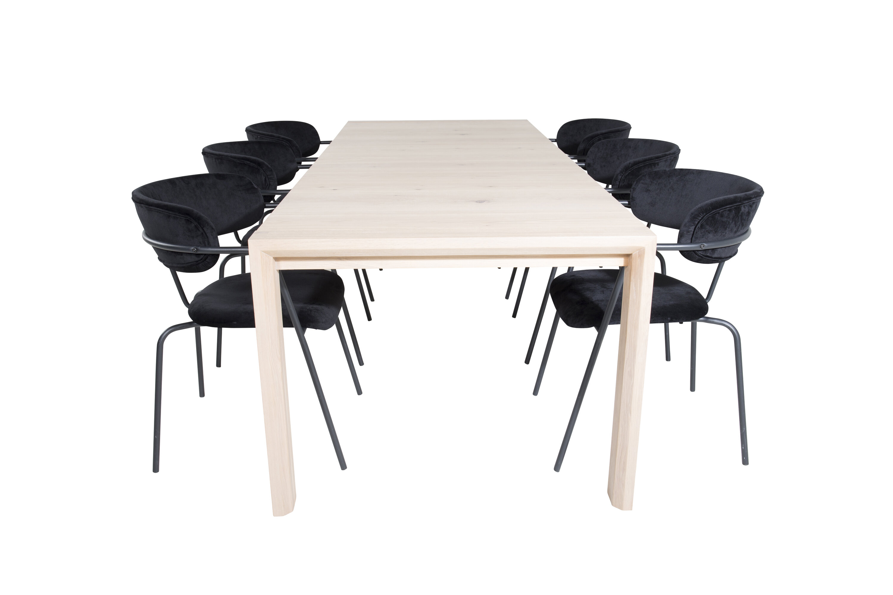 Ruokailuryhmä Venture Home Slider/Arrow, 170x95cm + 6 tuolia, jatkettava, vaaleanruskea/musta