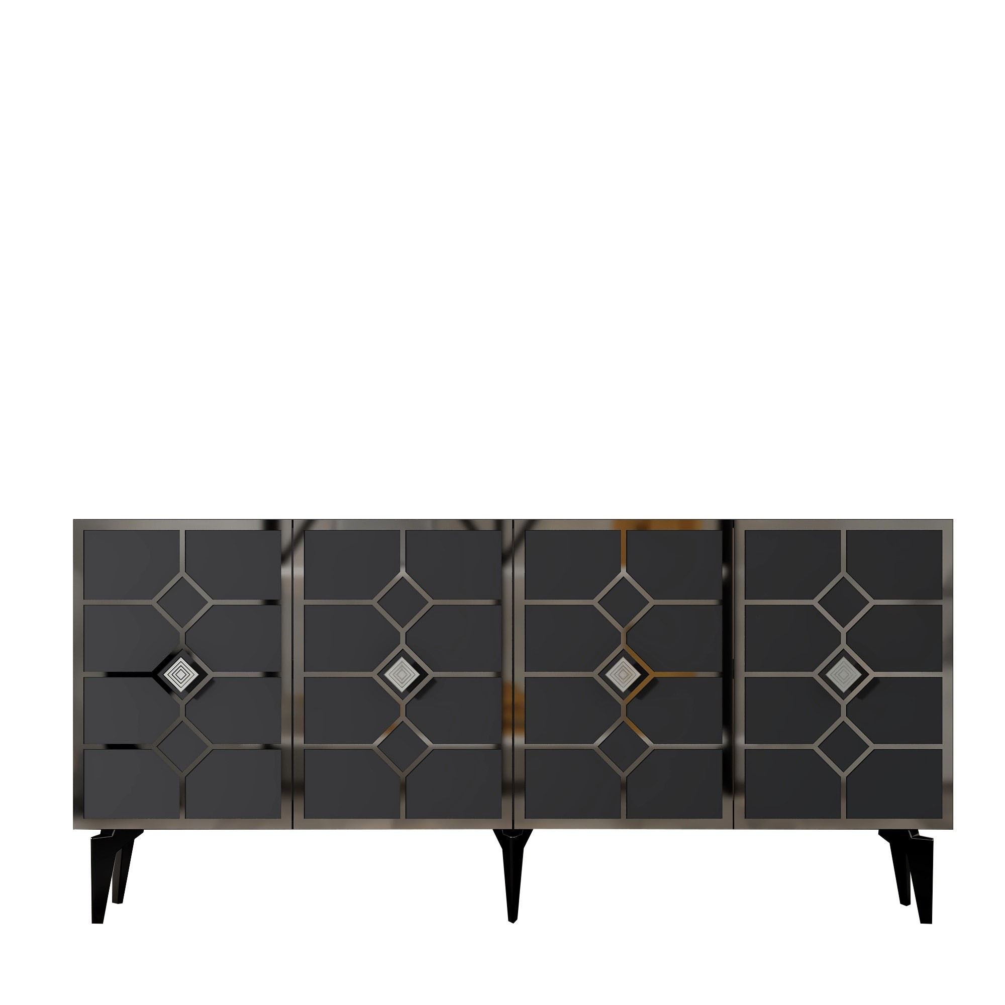 Konsolipöytä Valento Furniture Cagla, 150x79cm, Antrasiitti, Hopea