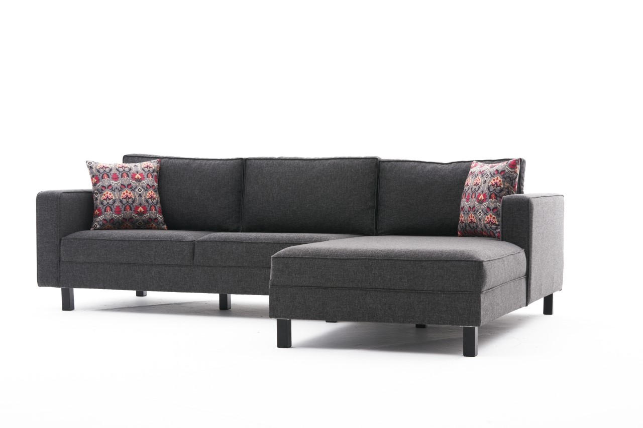 Kulmasohva Valento Furniture Kale Linen, 258x181cm, antrasiitti