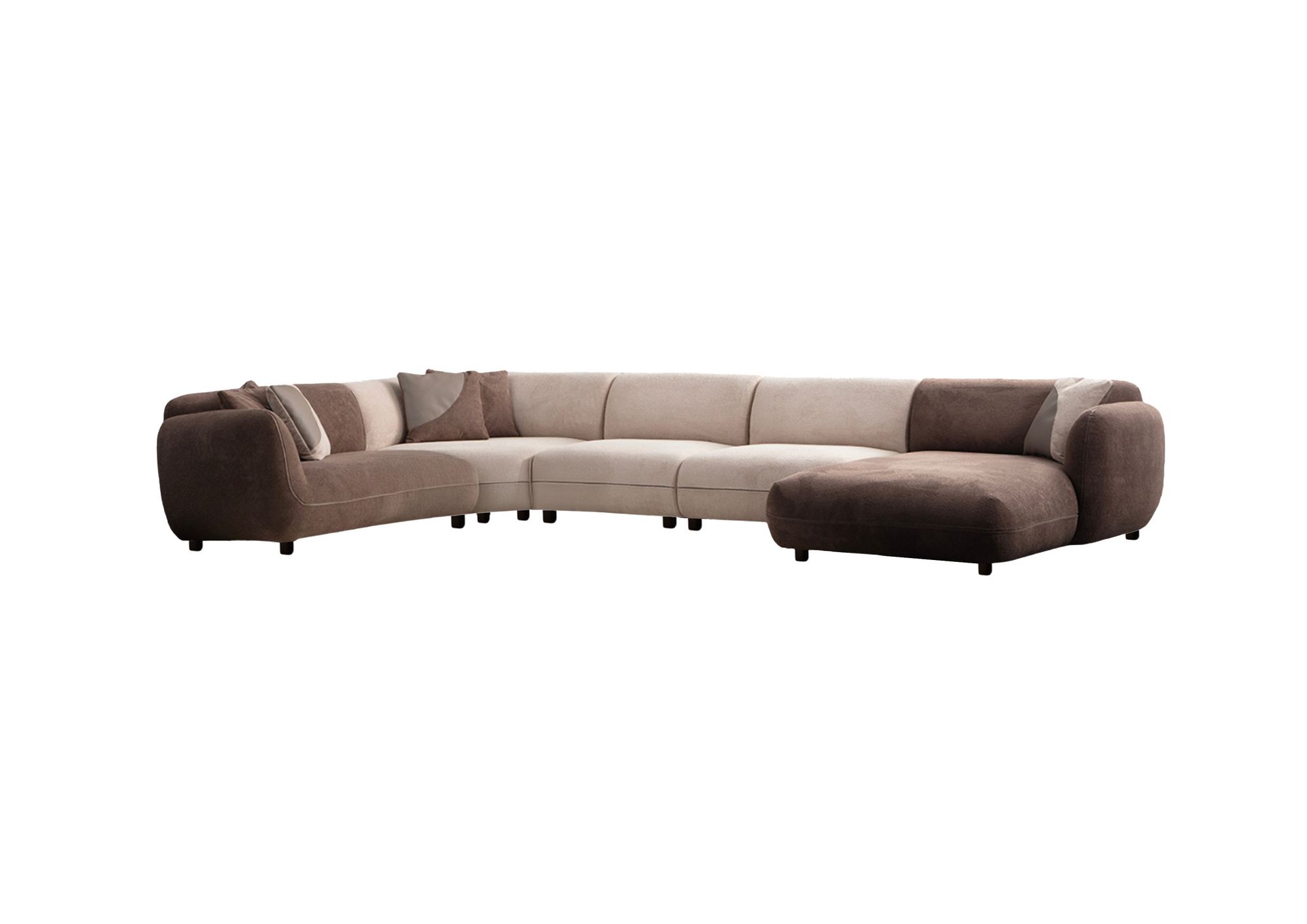 Kulmasohva Valento Furniture Pavia Corner 7, 240x430cm, kerrosvanulla, kerma/ruskea