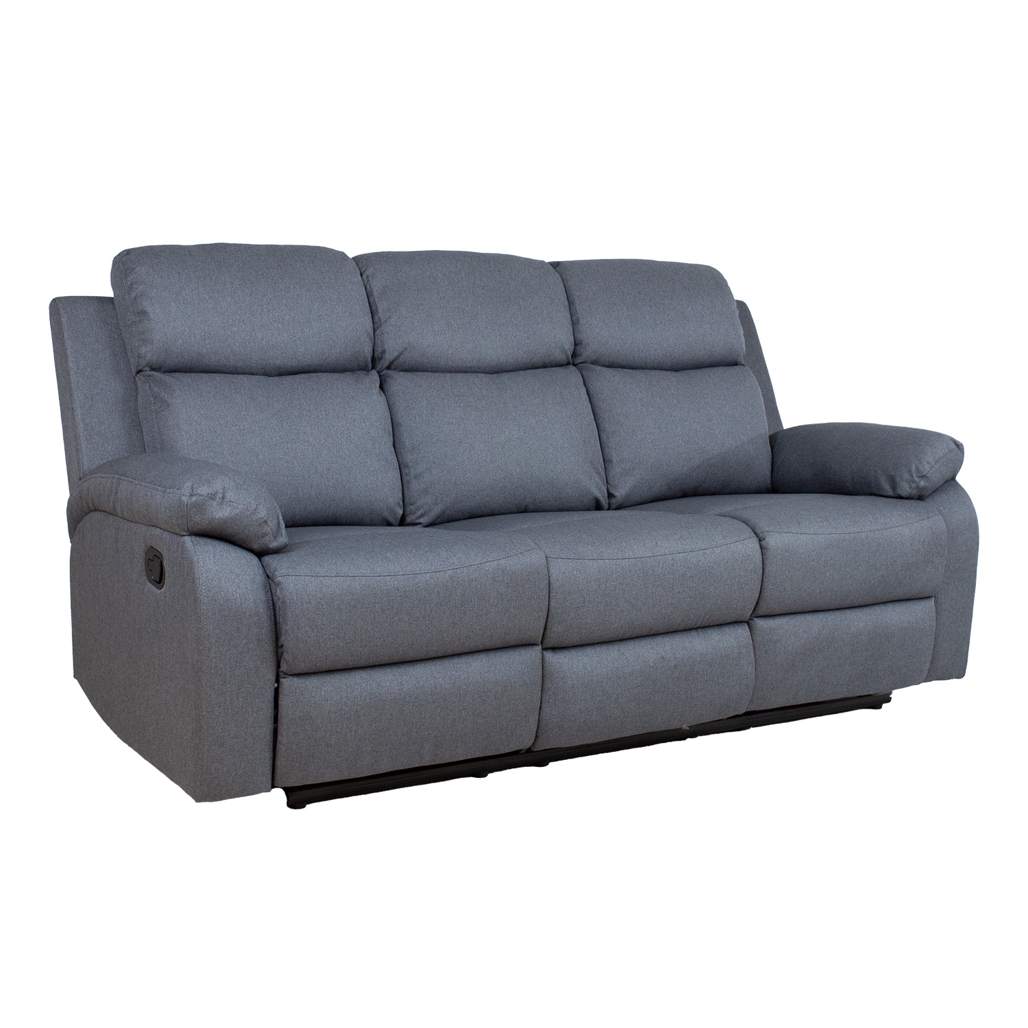 Sohva Home4You Rex, 186x81x103cm, 3-Istuttava, Manuaalinen Recliner, Tummanharmaa