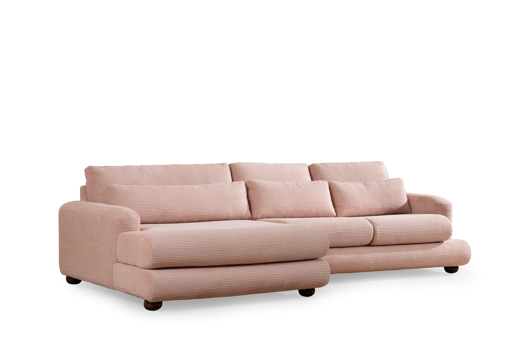 Sohva Valento Furniture River vasenkätinen 3-istuttava vaaleanpunainen