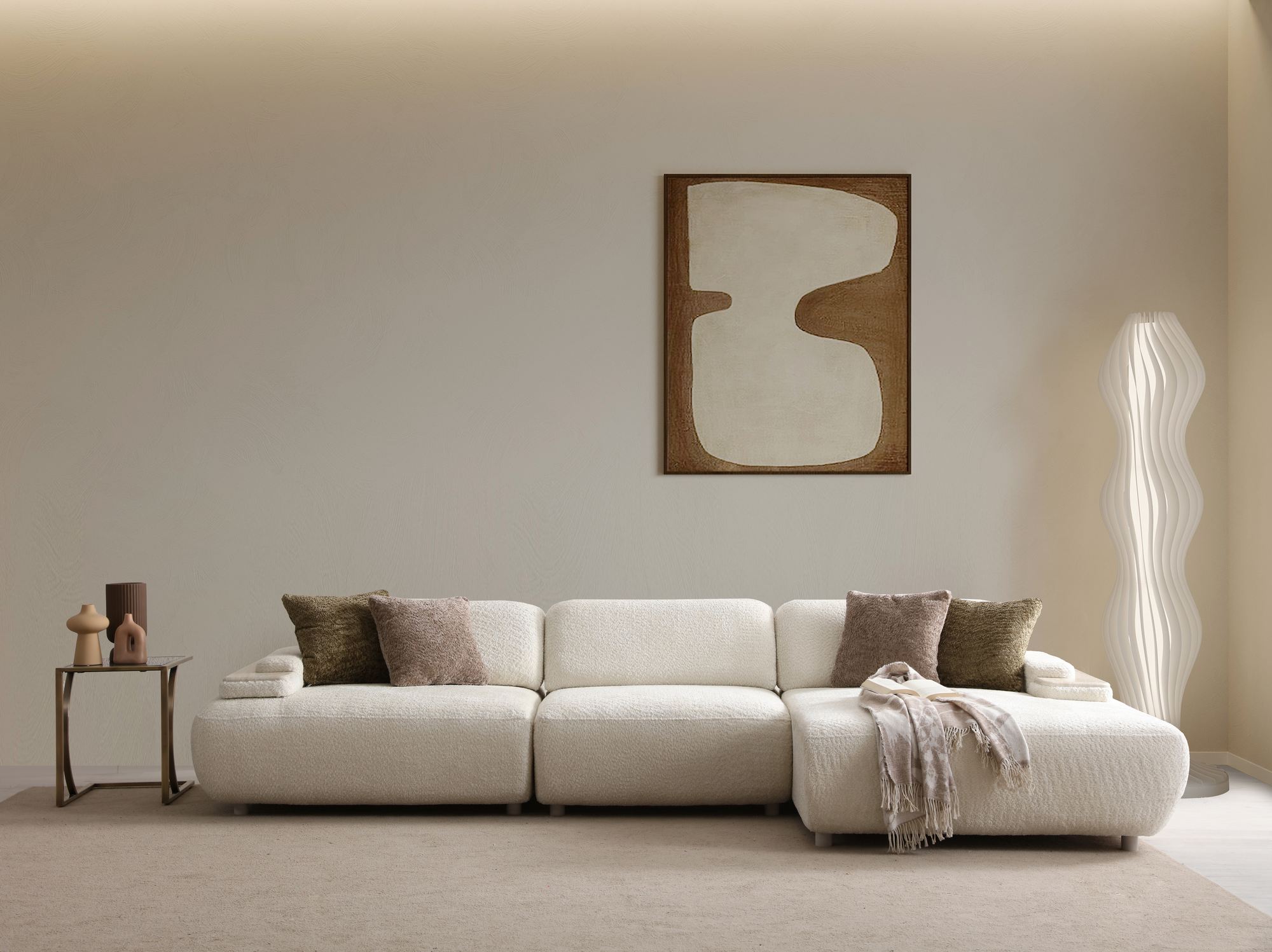 Kulmasohva Valento Furniture Toscana, 330x150cm, Beige