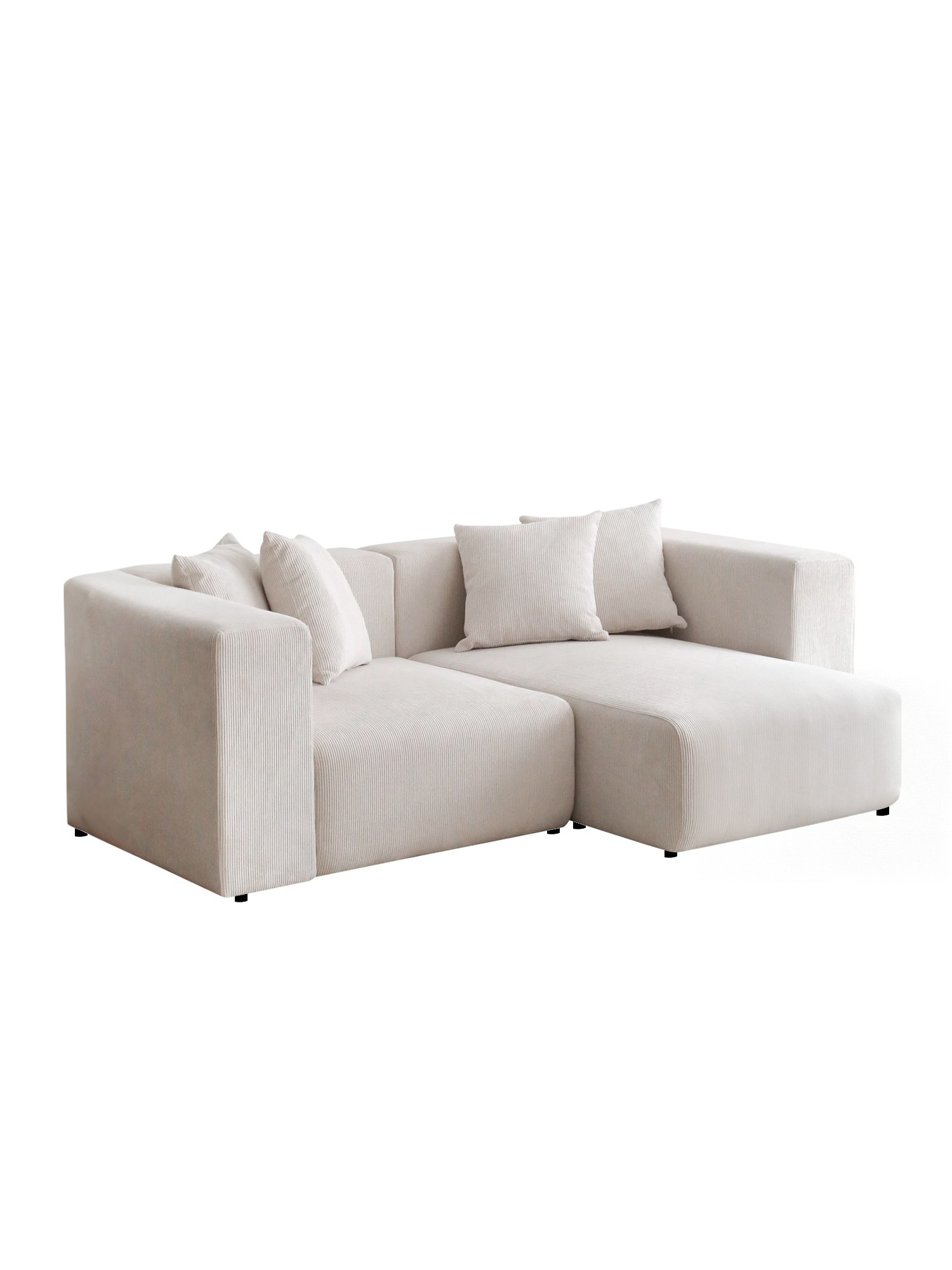 Kulmasohva Valento Furniture Yolo Mini Corner, 222x110cm, Istuinsyvyys 74cm, Valkoinen