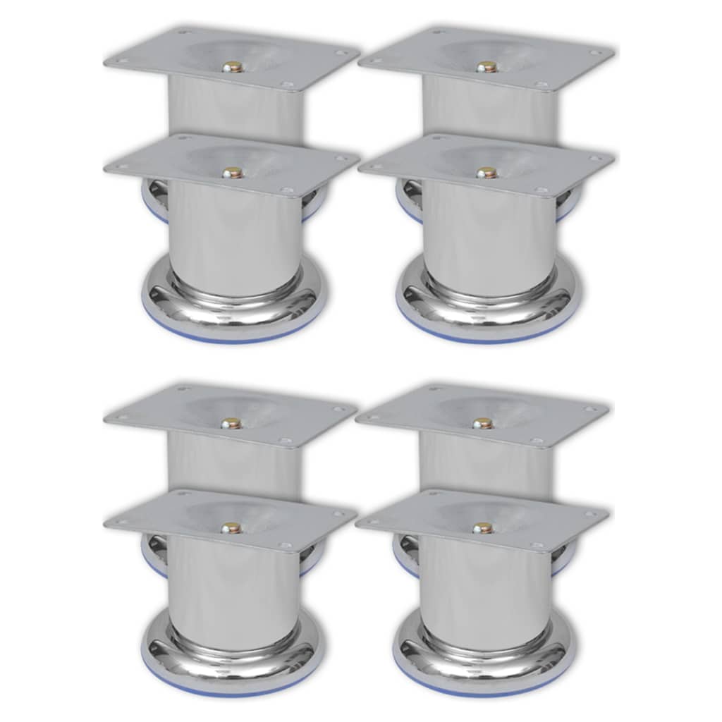 Sohvanjalat 8 kpl pyöreät kromi 60 mm