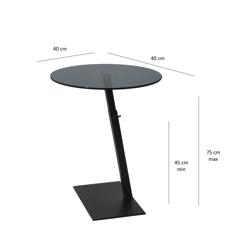 Sohvapöytä Valento Furniture Fume, 40x75x40cm, musta