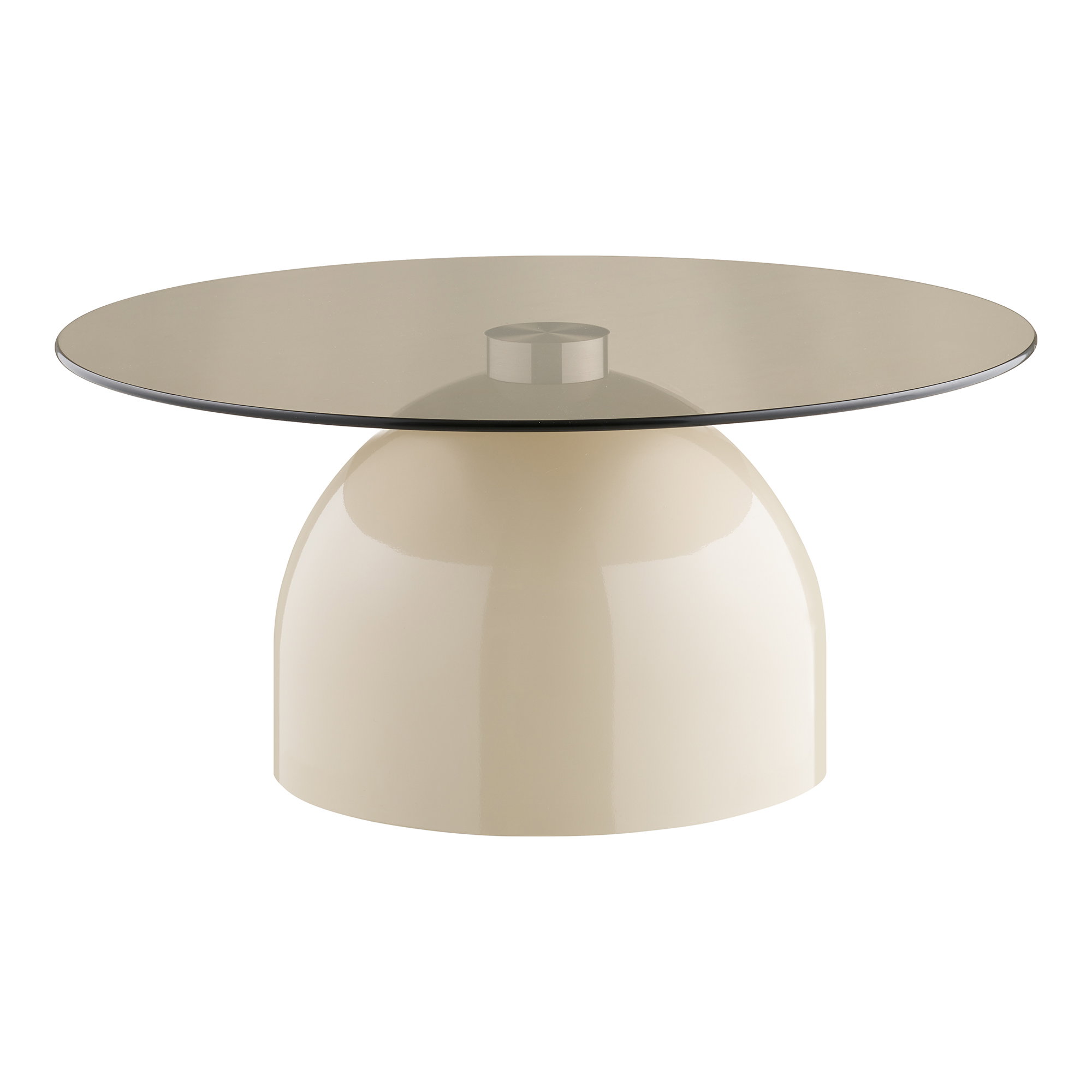 Sohvapöytä House Nordic Ravello, karkaistu lasi/metalli, harmaa/beige, ø70x33 cm