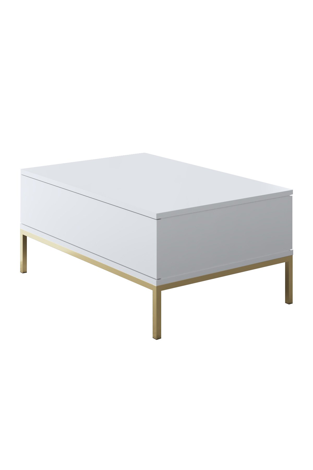 Sohvapöytä Valento Furniture Lord, 90x60cm, Valkoinen, Kultainen
