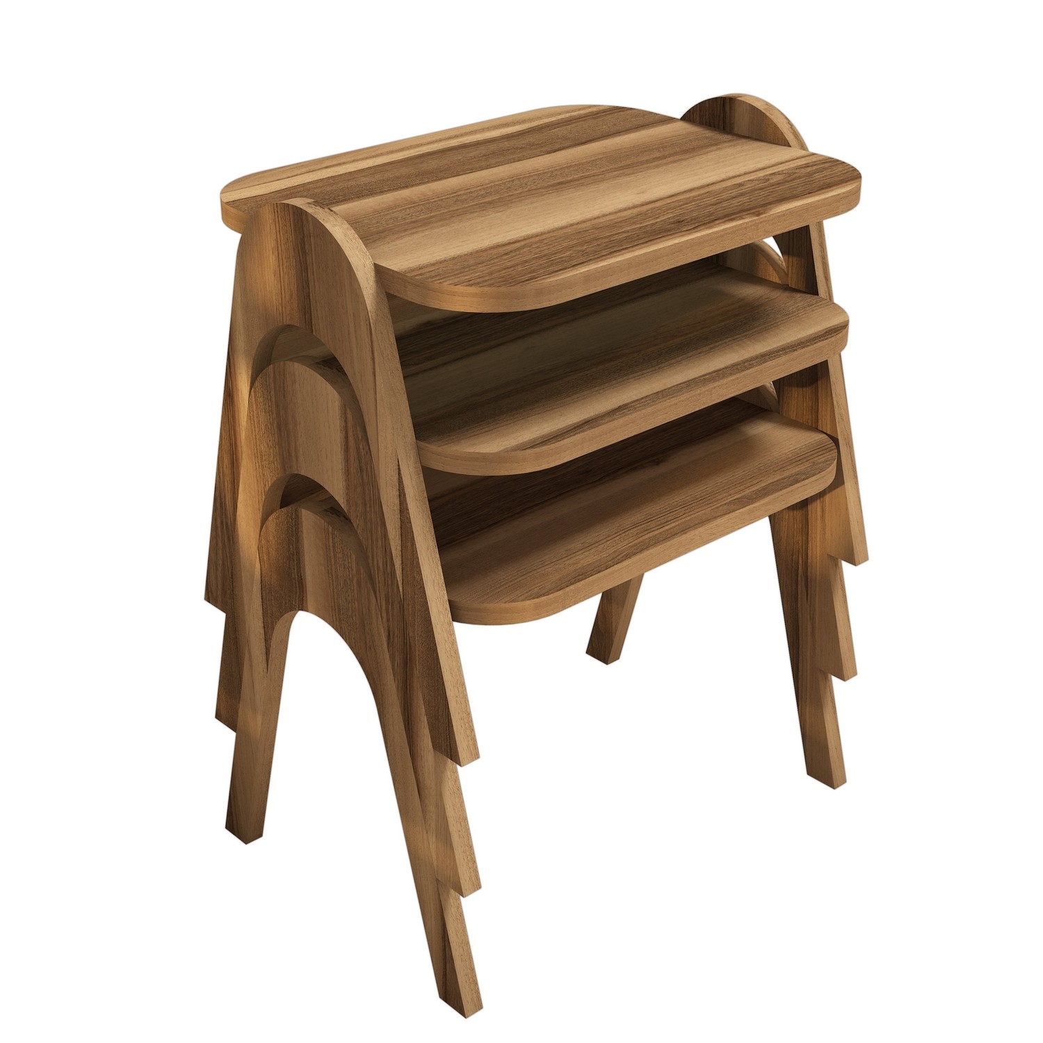 Sohvapöytäsarja Valento Furniture Paris, 3-osainen, 48.6x35.5cm, pähkinä