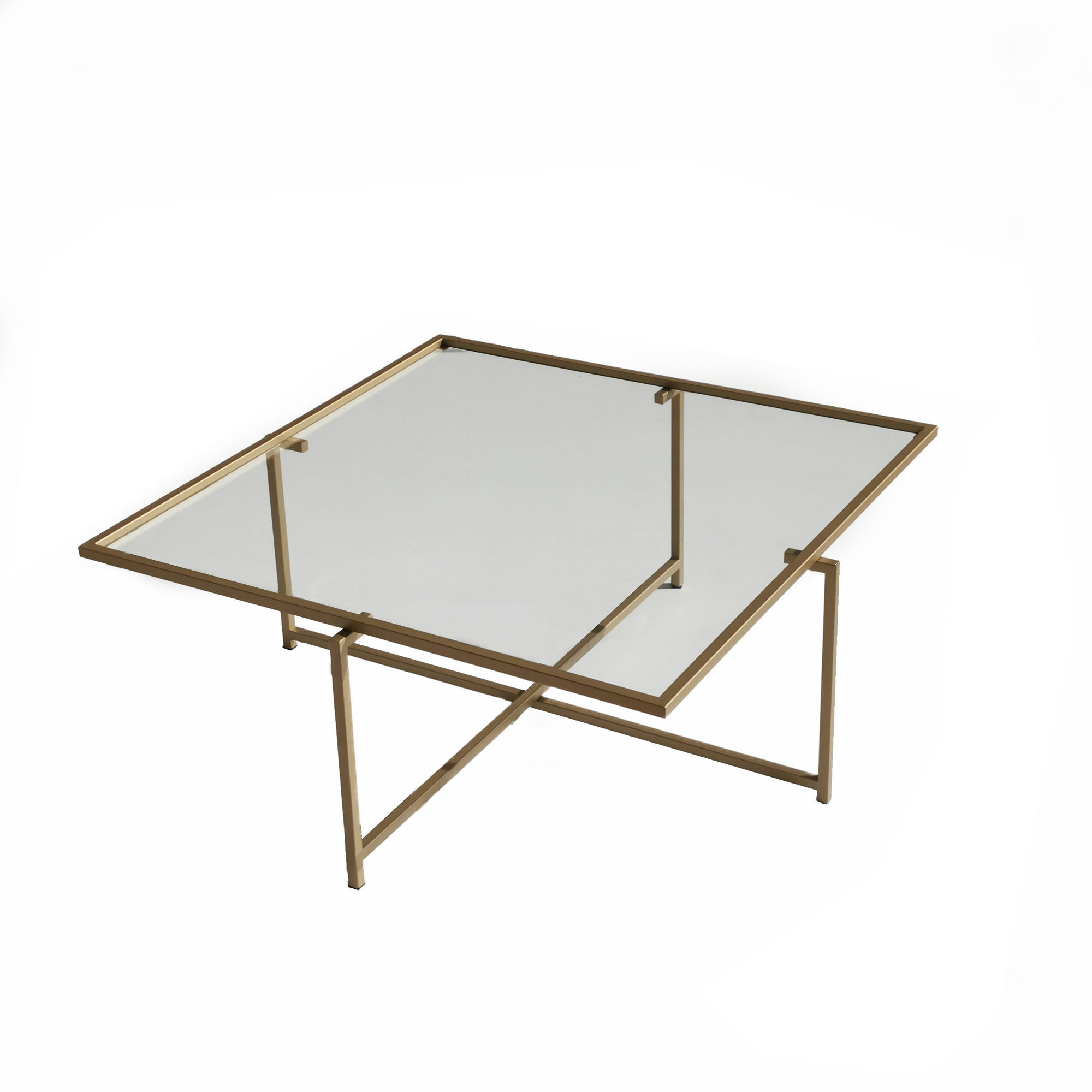 Sohvapöytä Valento Furniture Sun S411, 85x85cm, kulta