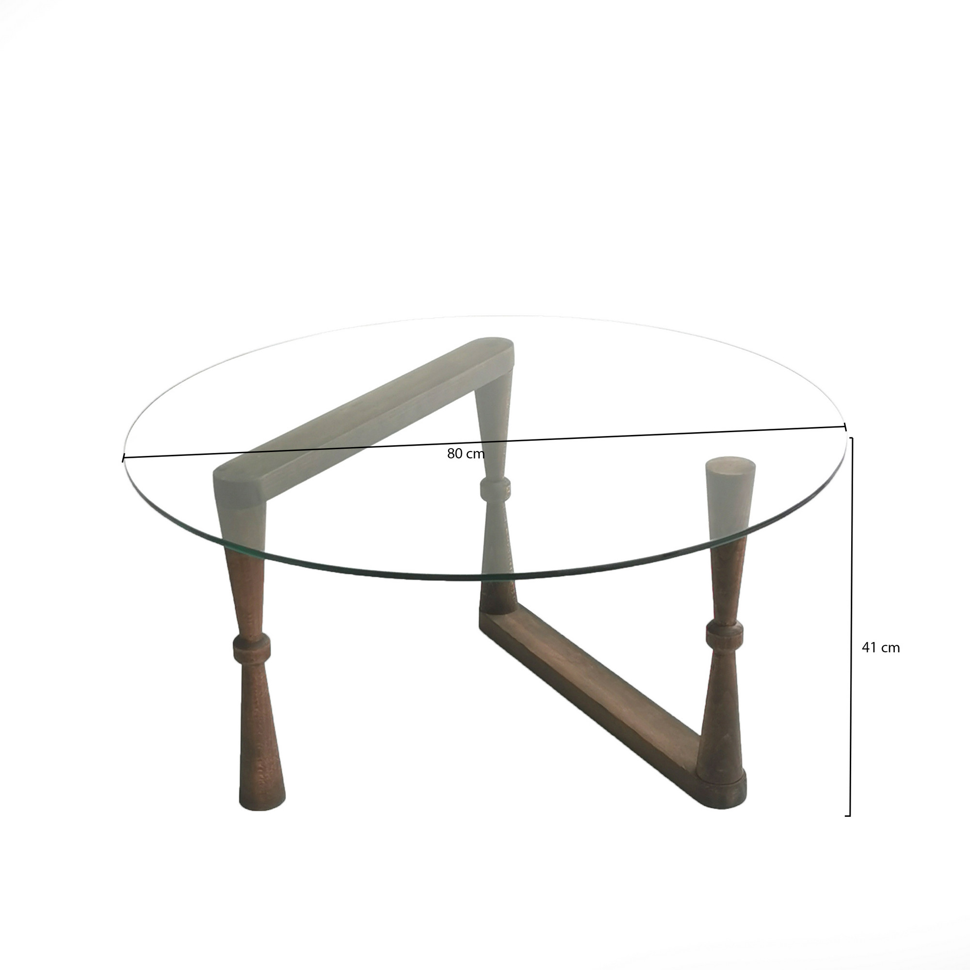 Sohvapöytä Valento Furniture Yuvarlak, 80cm, ruskea