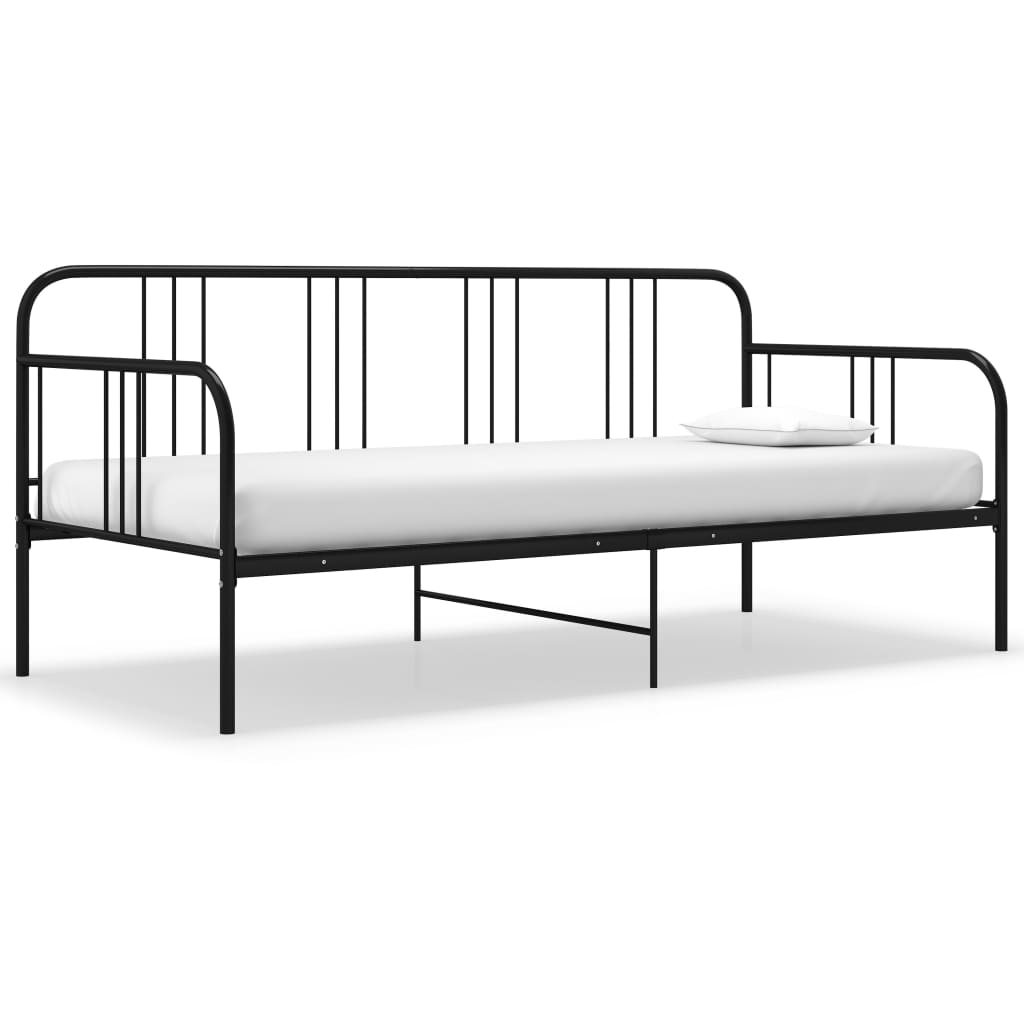Sohvasänky musta metalli 90x200 cm (26646)