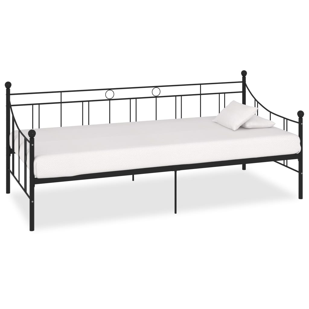Sohvasänky musta metalli 90x200 cm (26701)