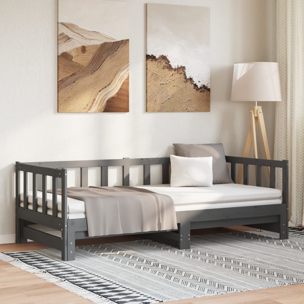 Sohvasänky ulosvedettävä, 2x (90x190) cm, täysi mänty (89540)