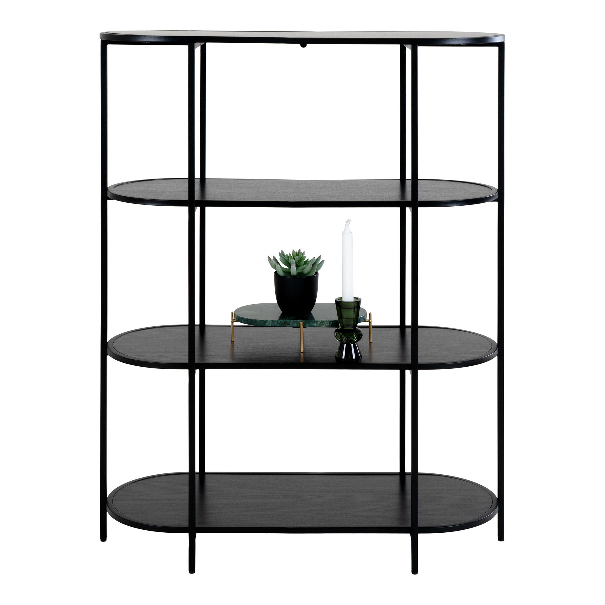 Soikea hylly House Nordic Vita, 4 hyllyä, musta, musta runko, 85x36x111 cm