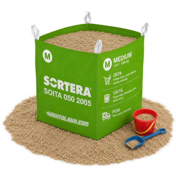 Leikkihiekka Sortera M, 1000 kg suursäkki
