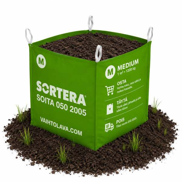 Nurmikkomulta Sortera M, 1000 kg suursäkki