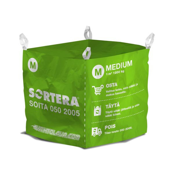 Suursäkki Sortera M, 1000 l, max 1000 kg, tyhjä