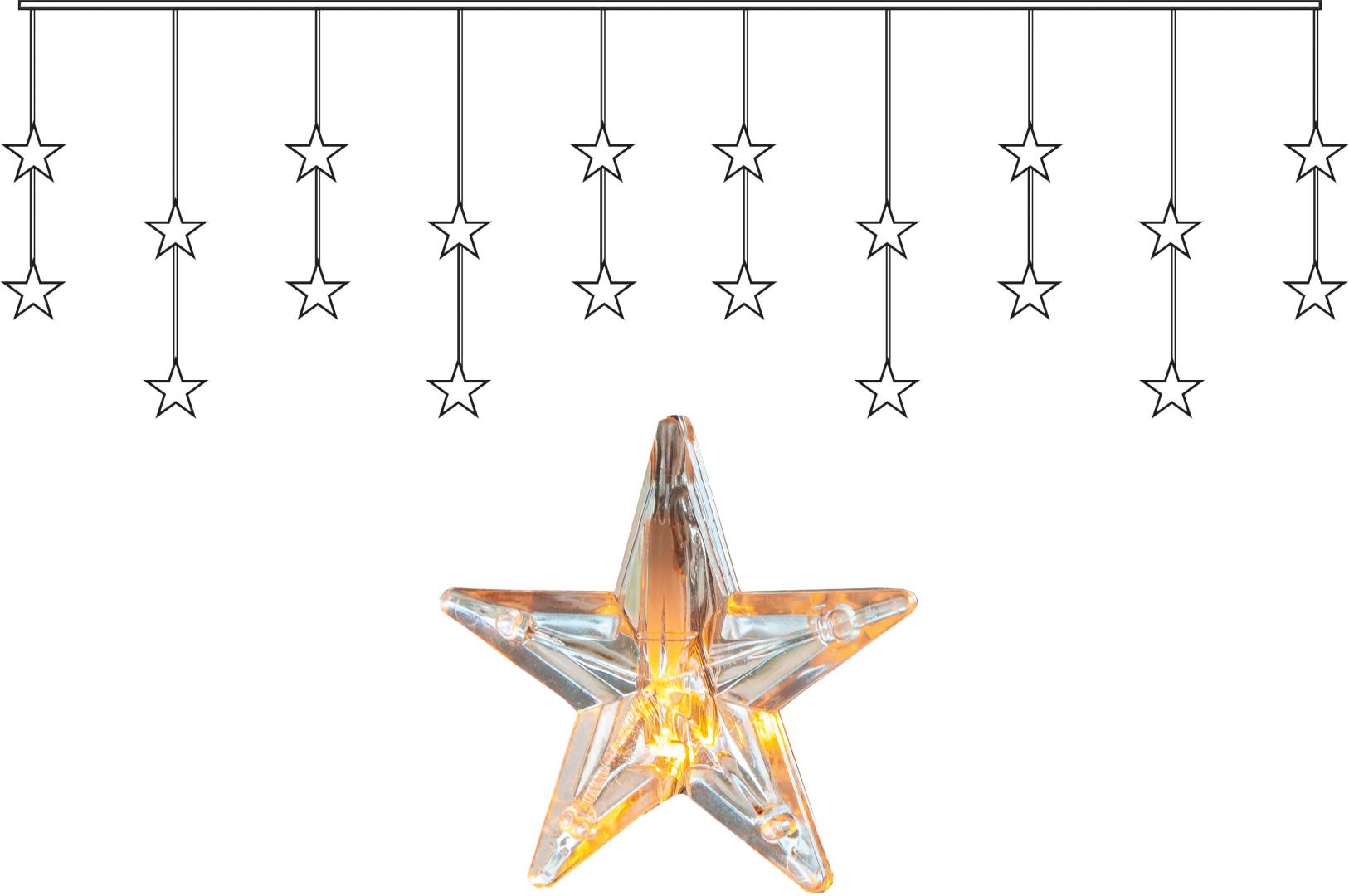 Valoverho Star Trading Star Curtain, 180x40 cm, läpinäkyvä