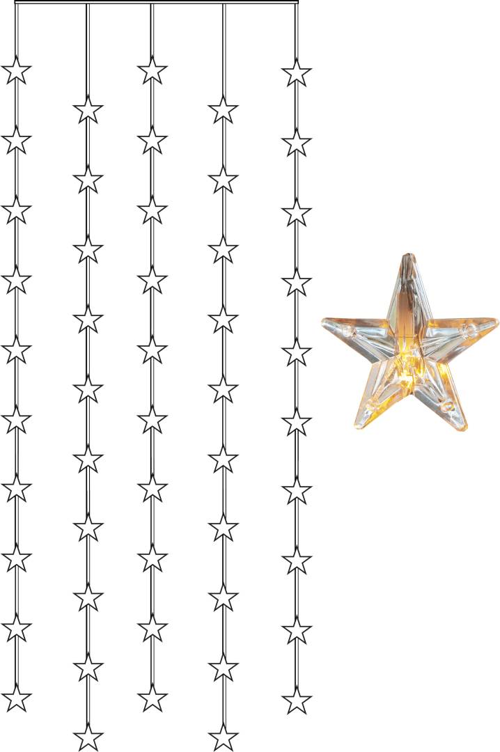 Valoverho Star Trading Star Curtain, läpinäkyvä