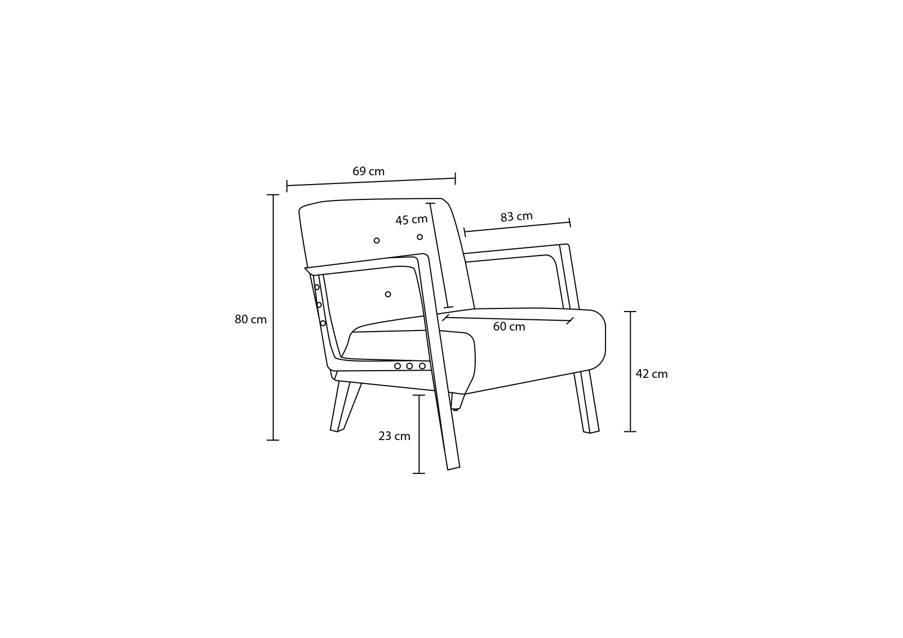 Nojatuoli Valento Furniture Kemer, 69x83x80cm