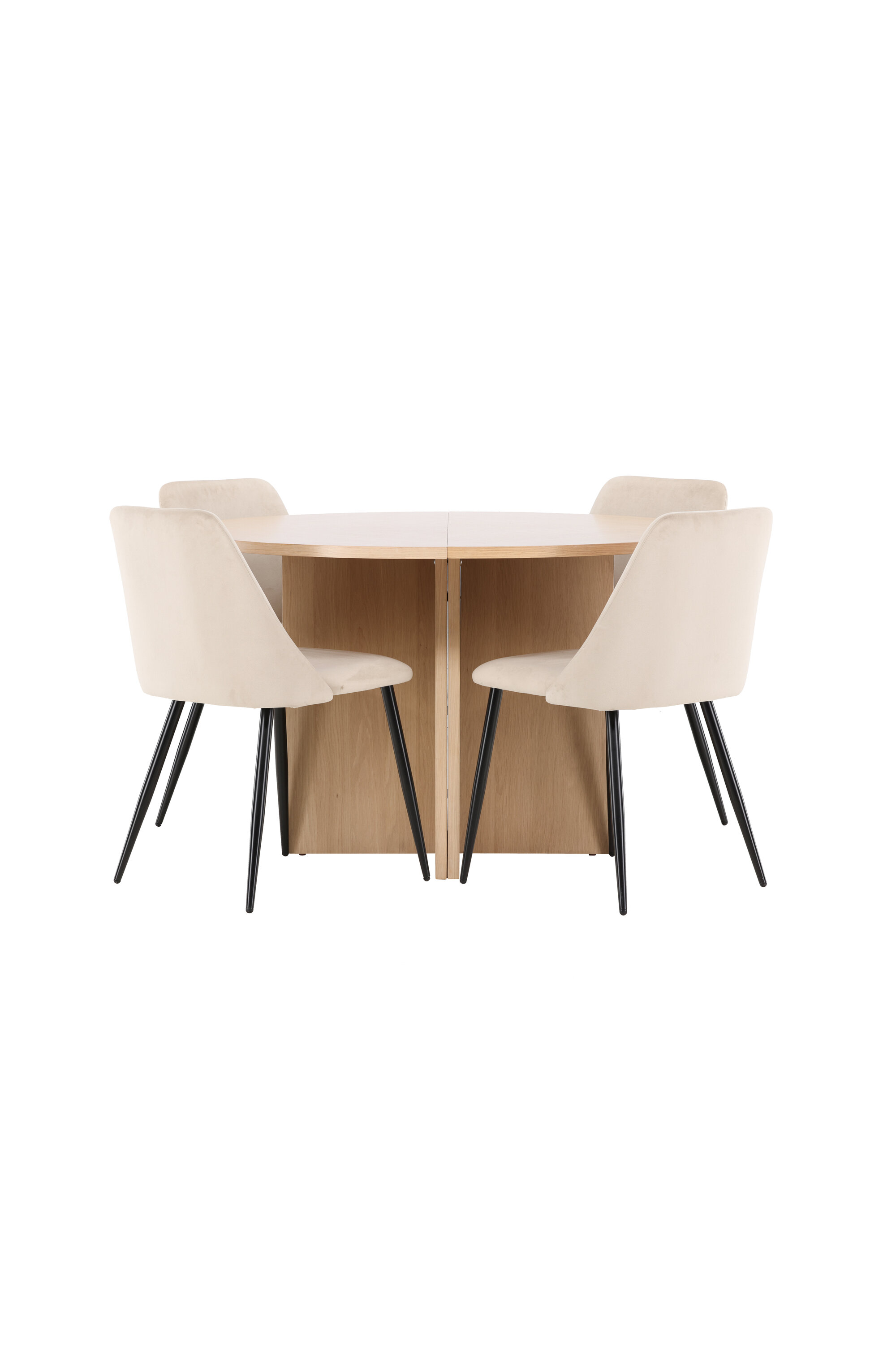 Ruokailuryhmä Venture Home Strada/Night, Ø120/170cm pöytä + 4 tuolia, jatkettava