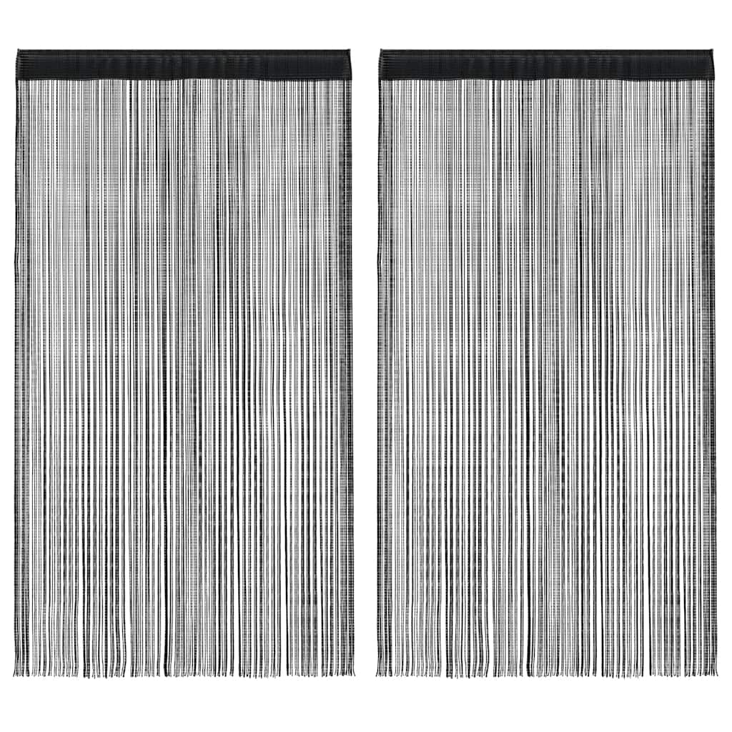 String-verhot 2 kpl 140x250 cm musta