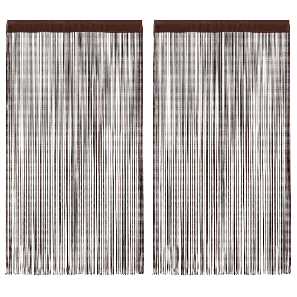 String-verhot 2 kpl 140x250 cm ruskea