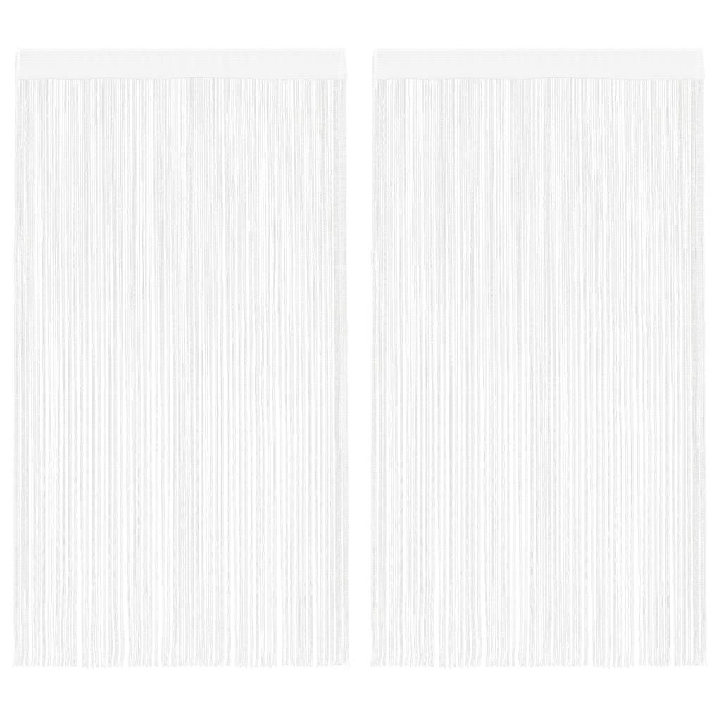 String-verhot 2 kpl 140x250 cm valkoinen