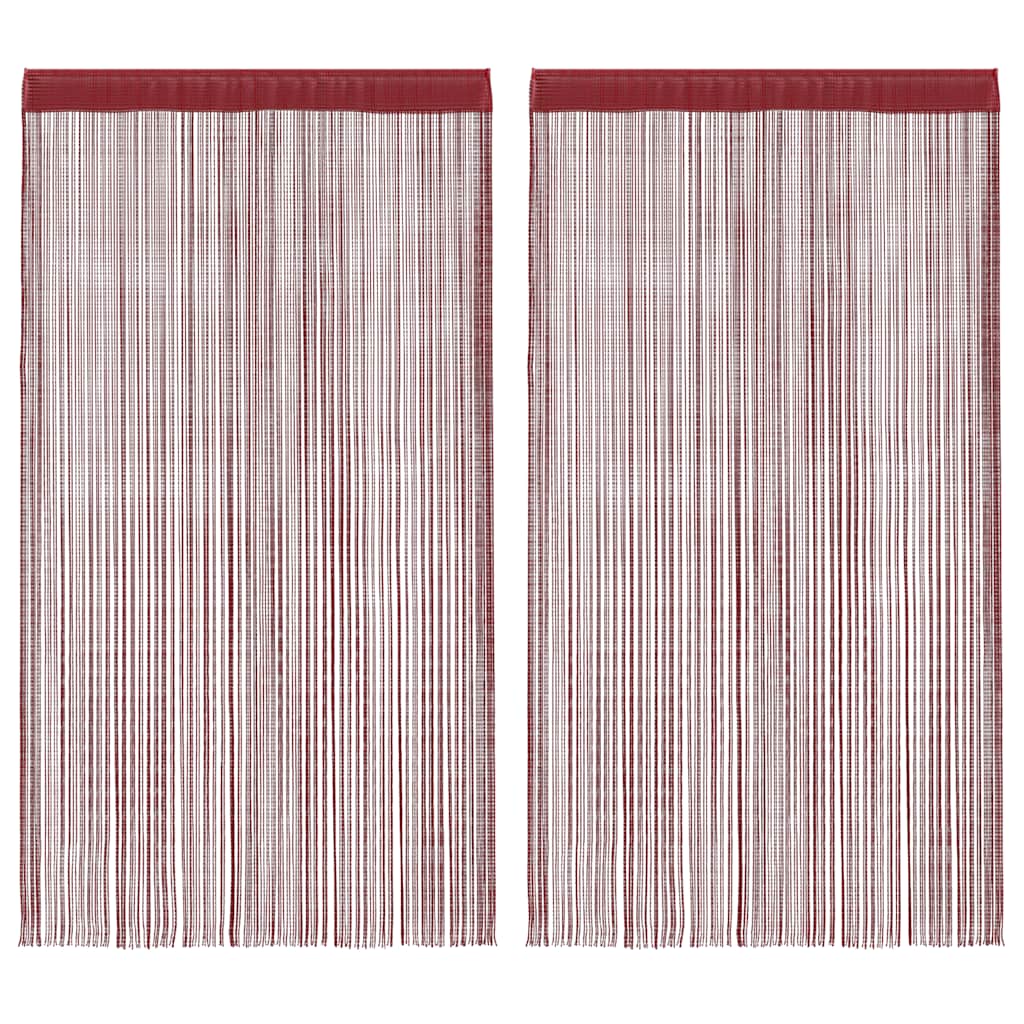 String-verhot 2 kpl 140x250 cm viininpunainen