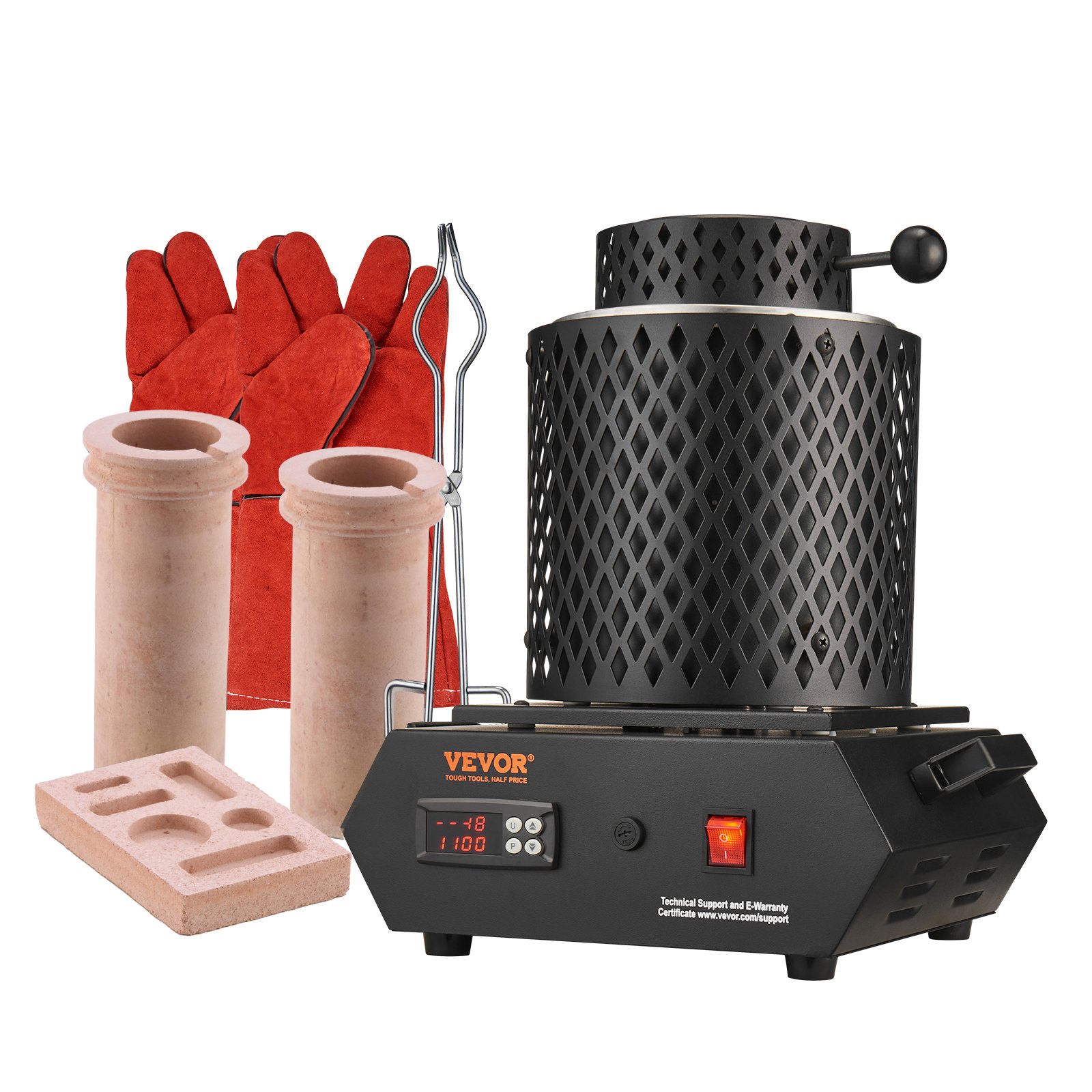 Sulatusuuni North Craft, 1350W, 1150°C, keraamiset sulatuskupit 1 kg ja 3 kg, digitaali, musta