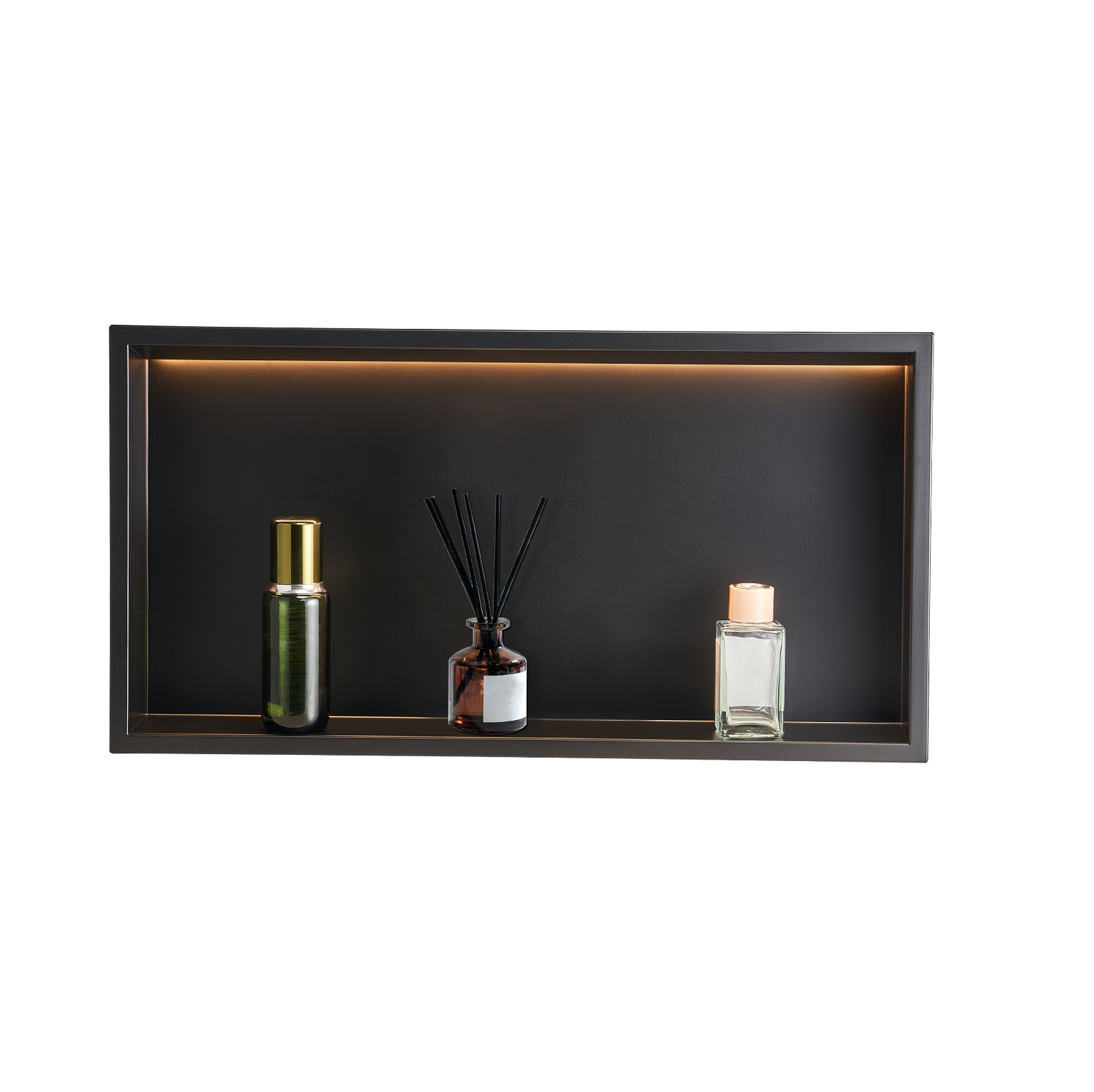 Syvennyshylly kylpyhuoneeseen North Craft Shower Niche, 33x63.5x10.2cm, LED-valaistus, musta