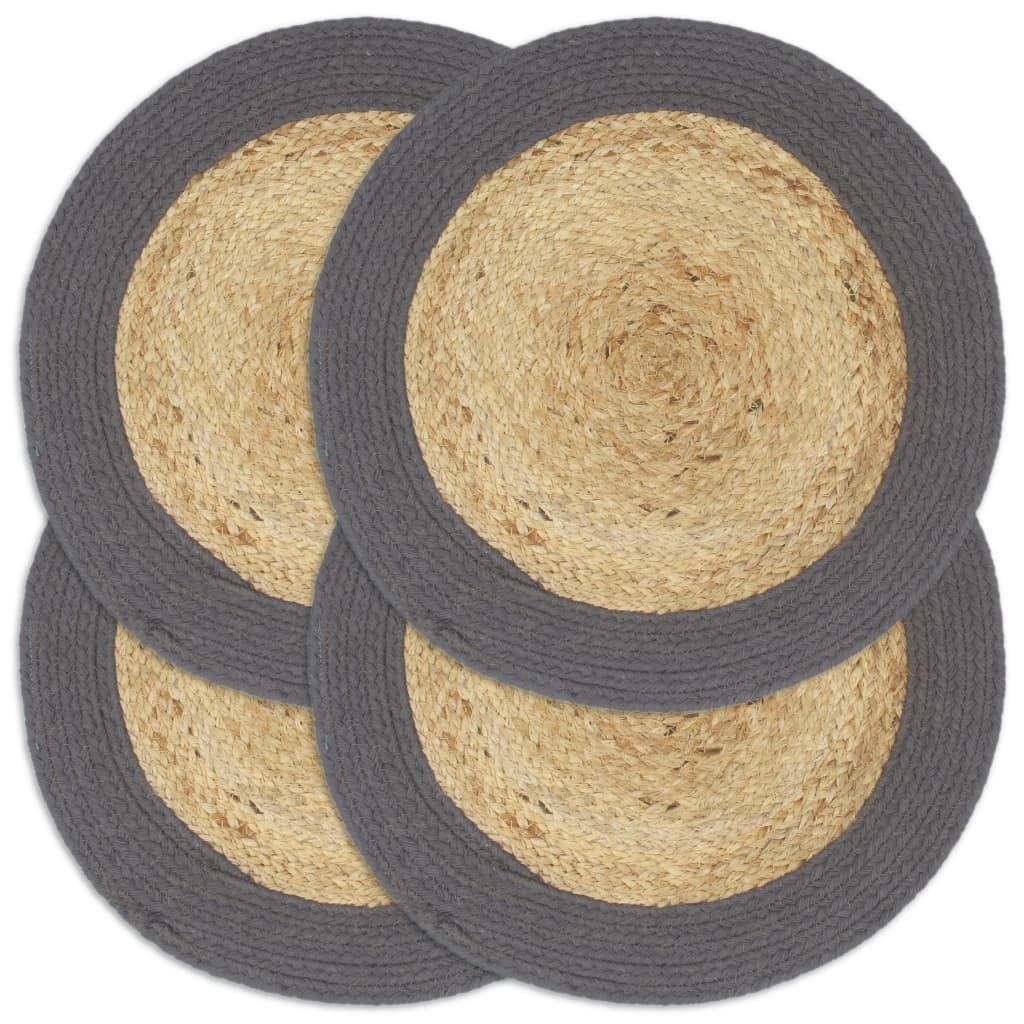 Tabletit 4kpl luonnollinen/antrasiitti 38cm juutti &amp;