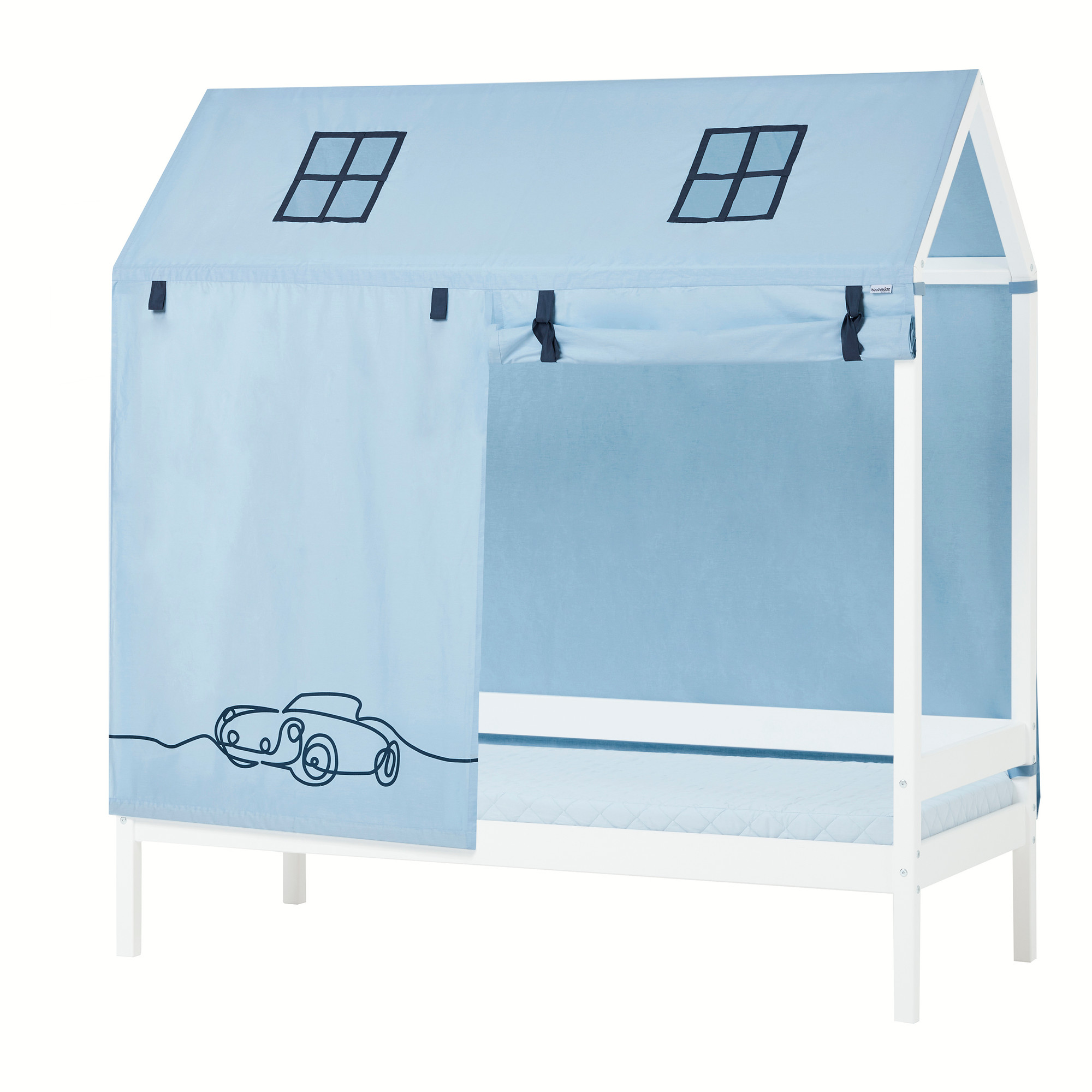 Talosängyn kattoverho Hoppekids Autot, 70x160cm, Sininen