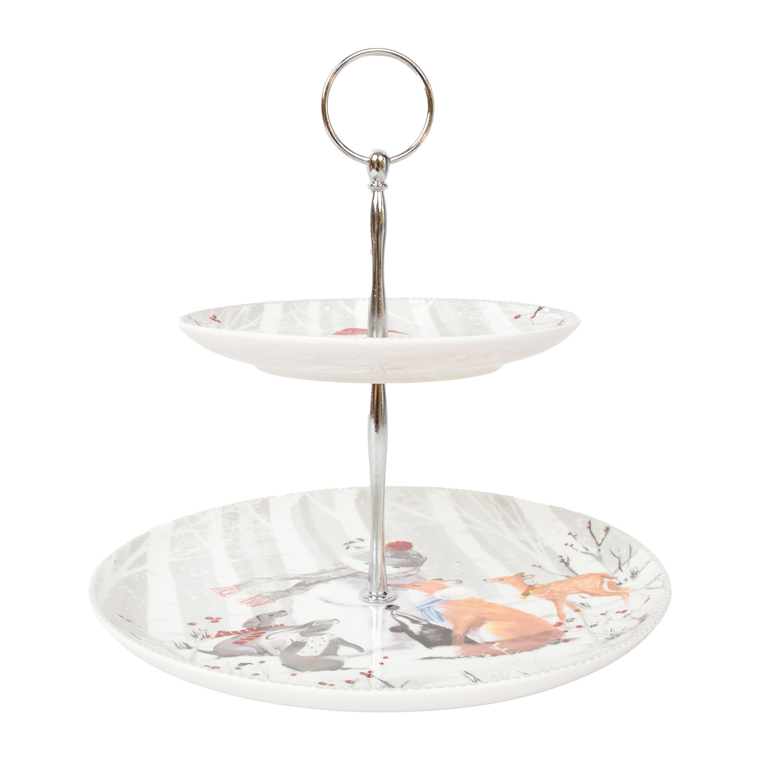 Tarjoilutaso Home4You Mia Snow, 2-Tasoinen, Harmaa