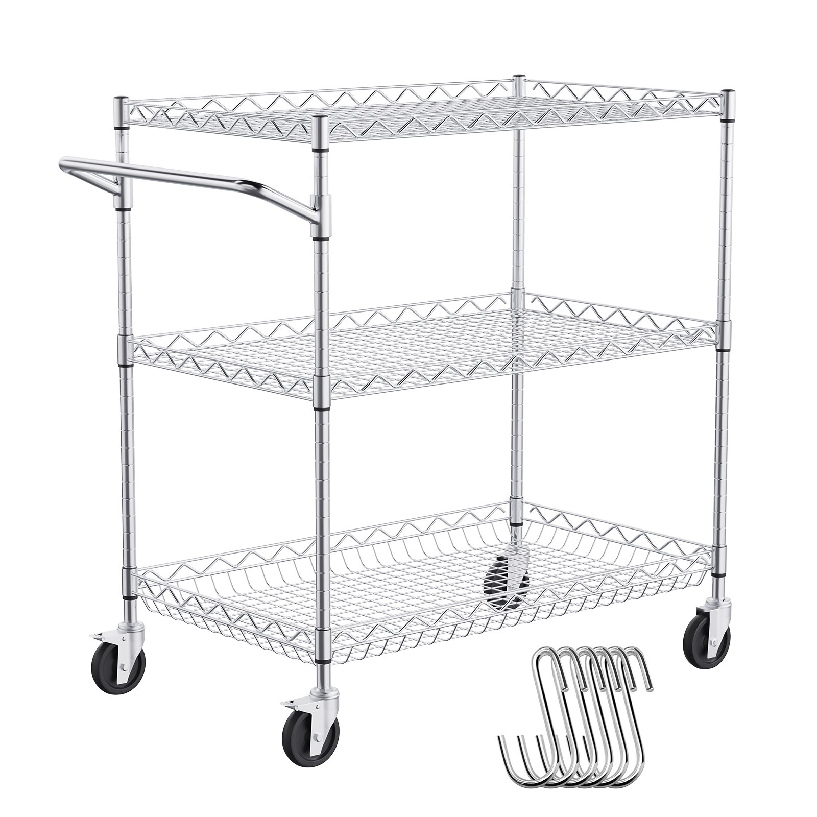 Tarjoiluvaunu North Craft TR301832B3CW, 76x46x91cm, Kromi