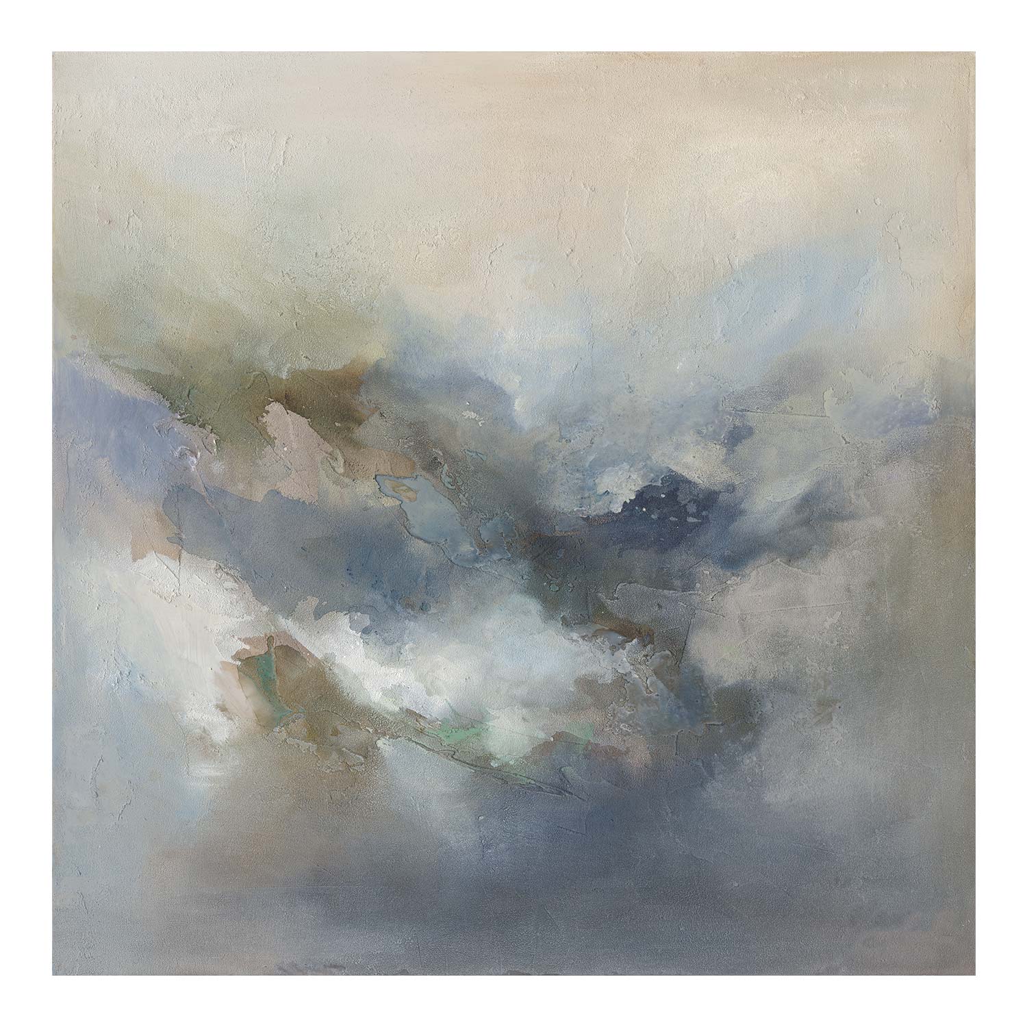 Taulu Home4You Kehyksellä, 100x100cm, Abstrakti Myrsky, Sininen