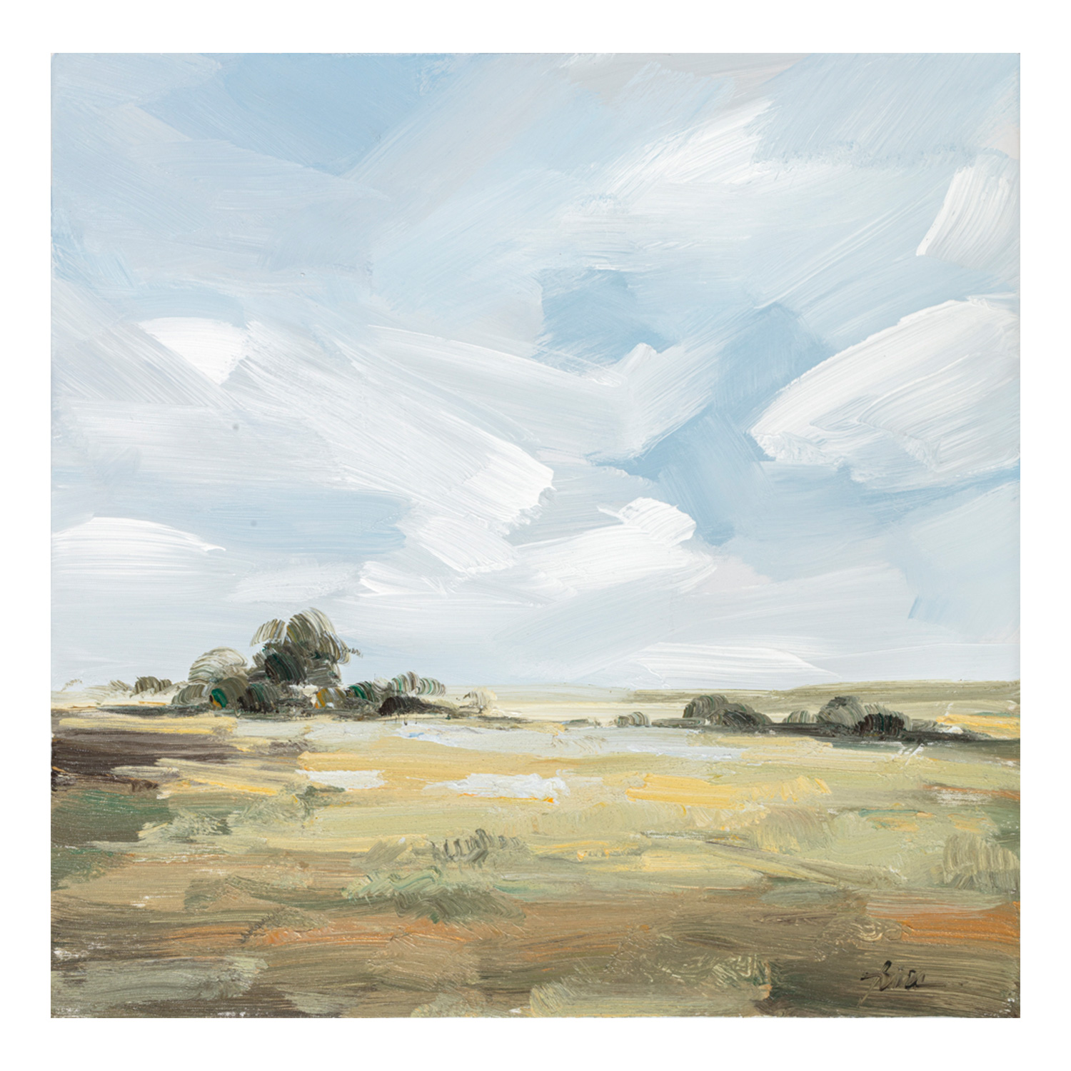 Taulu Home4You Öljyvärimaalaus, 60x60cm, Kesämaisema, Monivärinen
