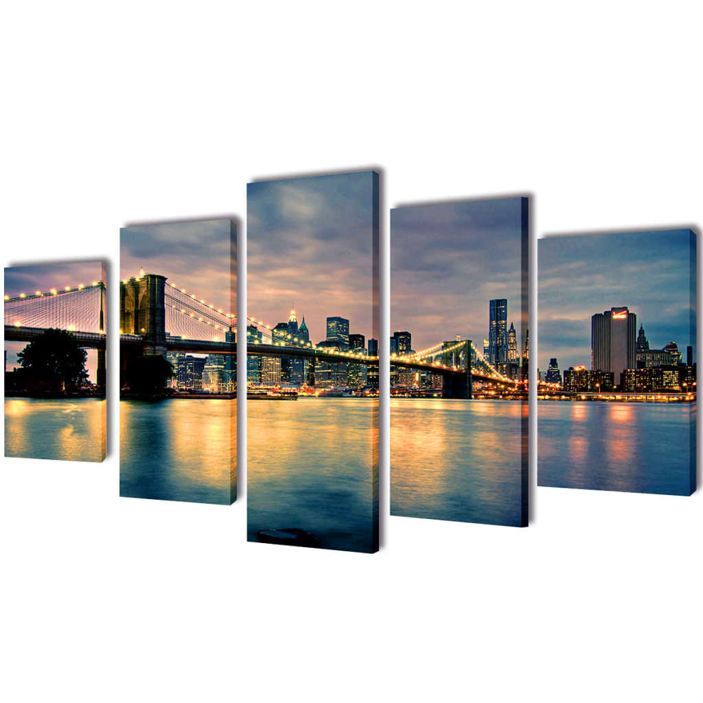 Taulusarja brooklynin silta jokimaisema 200 x 100 cm