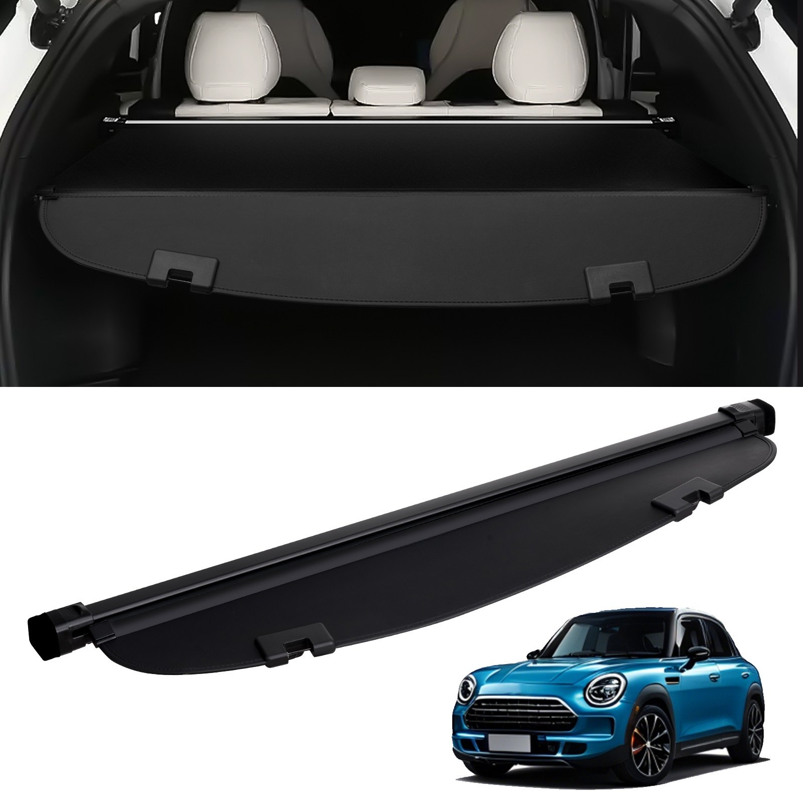 Tavaratilan suojaverho North Craft Mazda CX-5, Alumiinia ja PVC-nahkaa, Musta