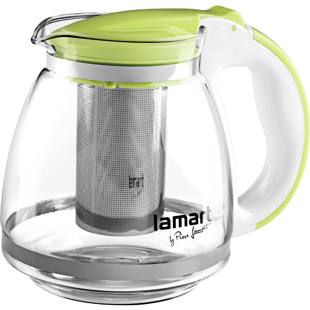 Lasikannu teesiivilällä 1,1 l Lamart LT7026, vihreä