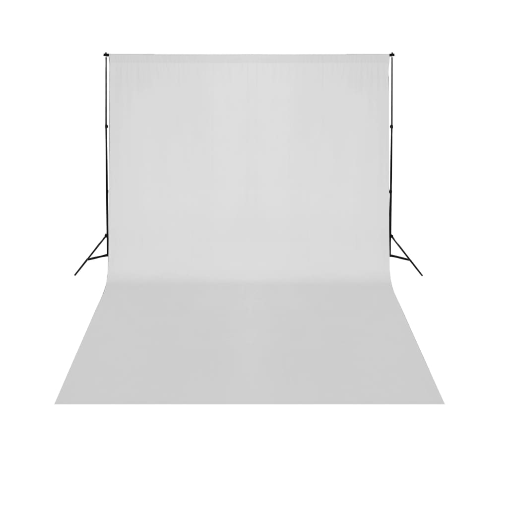 Teleskooppinen kuvaustaustateline + taustakangas, 3x5m, valkoinen