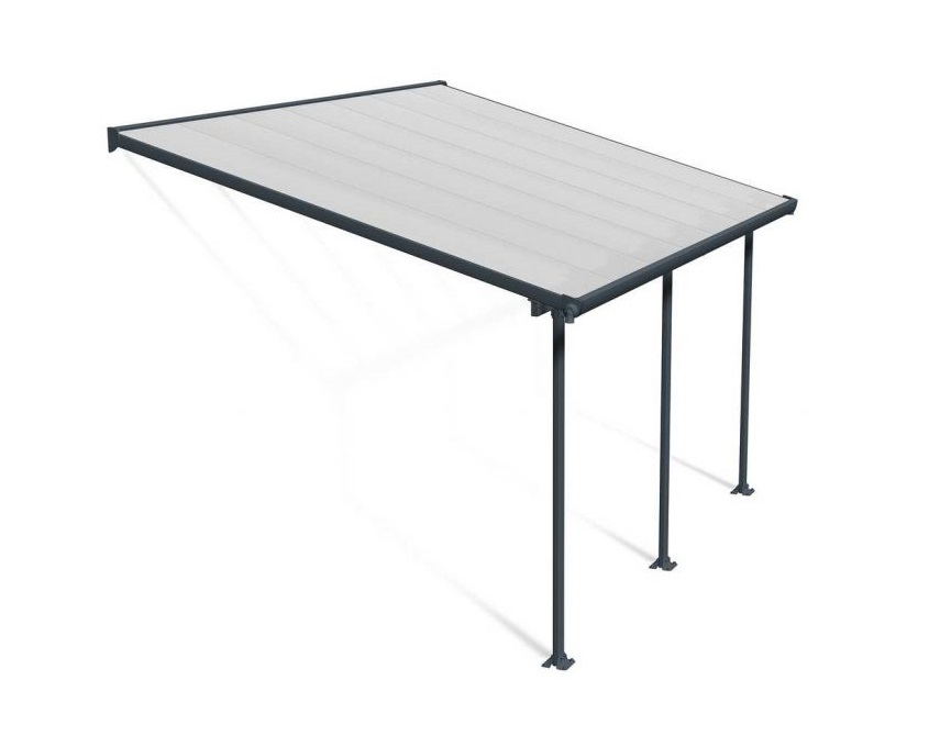 Terassikatos Palram-Canopia Feria, 12,5m², 3x4,25m, harmaa/kirkas
