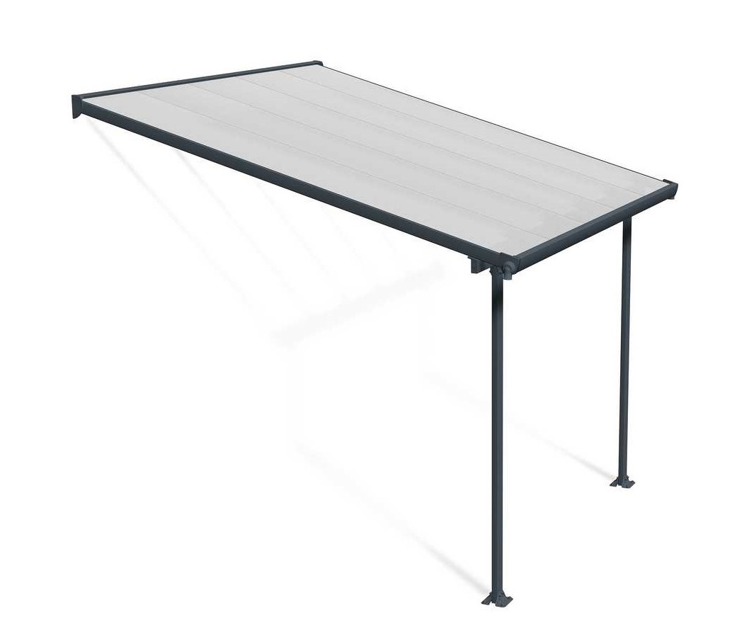 Terassikatos Palram-Canopia Feria, 9m², 3x3m, harmaa/kirkas