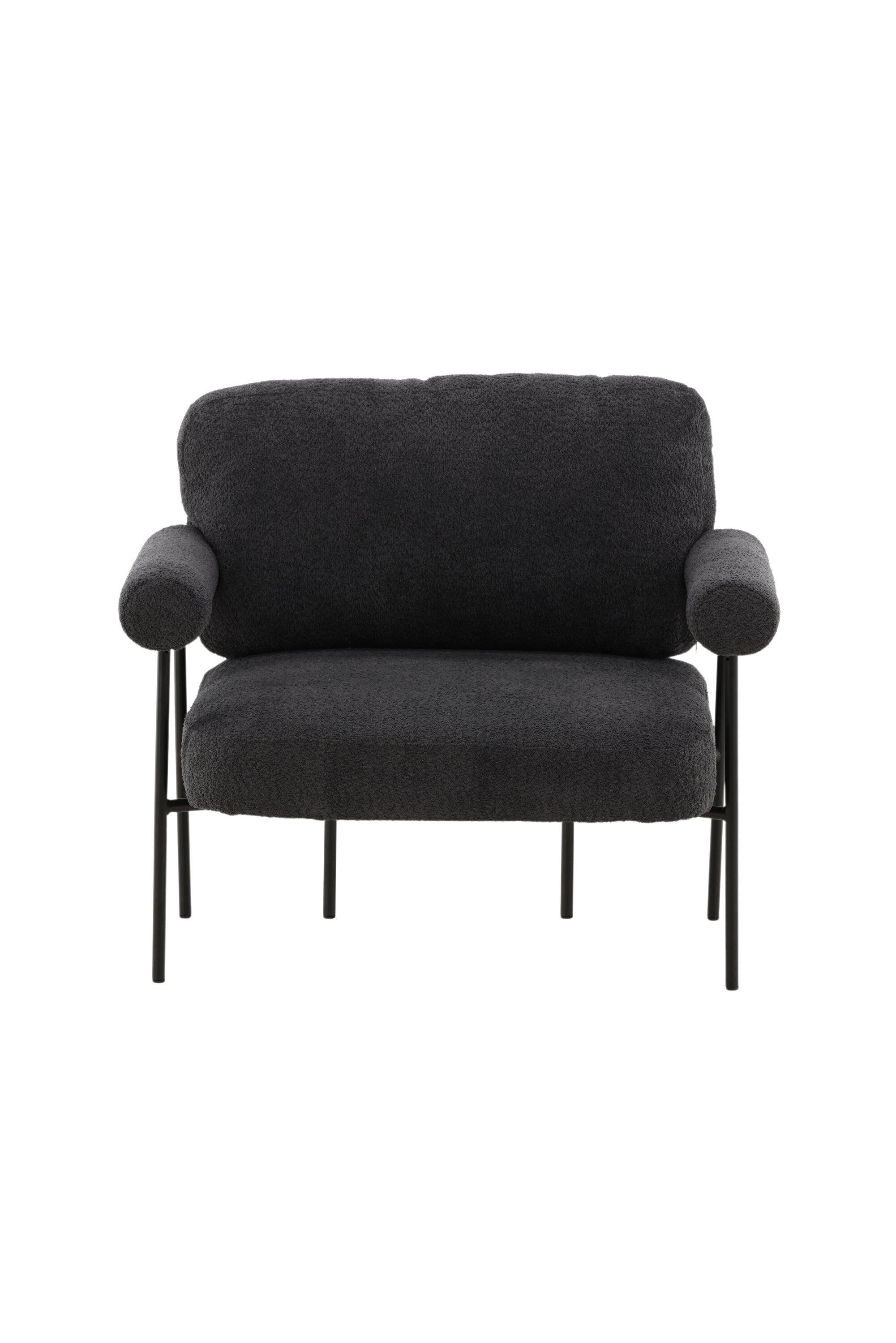 Nojatuoli Vind Tillberga x Josefin Lustig, 95x87x83 cm, boucle, tummanharmaa