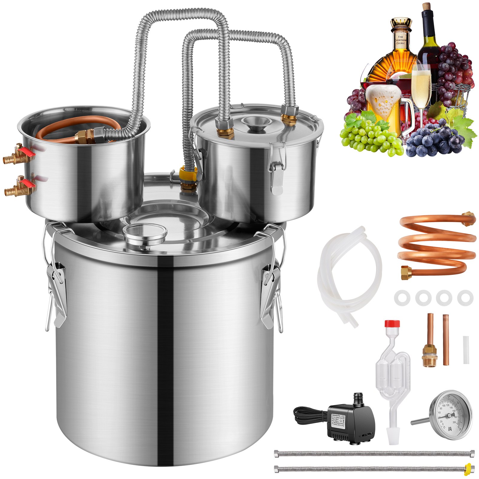 Tislauslaite North Craft DTDB-10L-U, 11.4L, Ruostumaton teräs, kuparikierukka, hopea