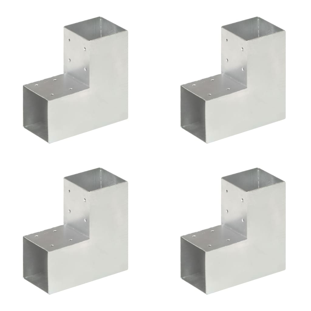 Tolppaliittimet 4kpl, L-muoto, galvanoitu metalli, 91x91mm