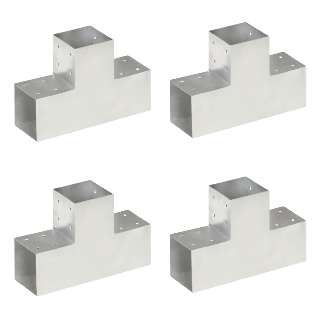 Tolppaliittimet 4kpl, T-muoto, galvanoitu metalli, 101x101mm